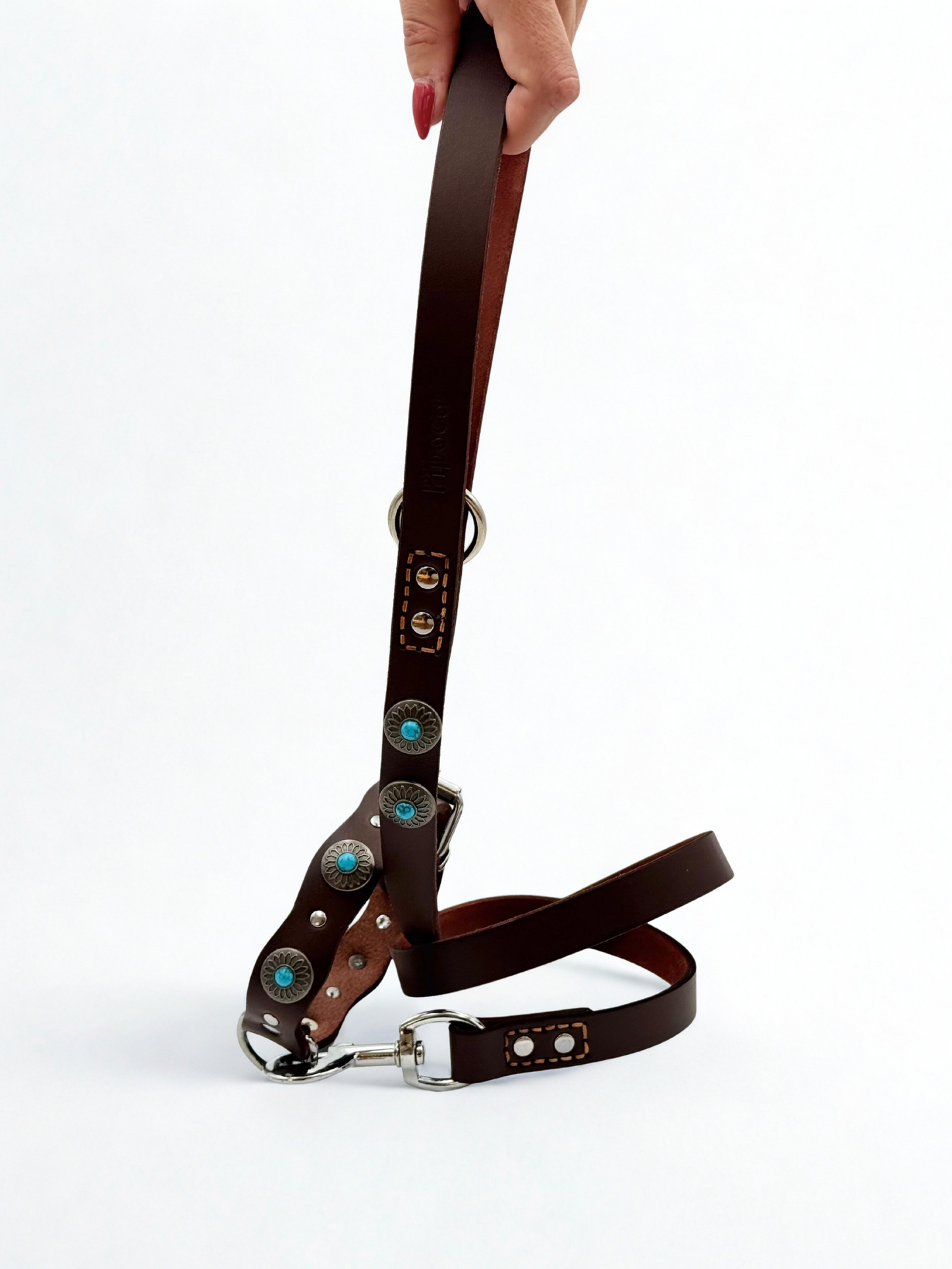 Pack: Collar Tachuelas Azul + Correa a Juego