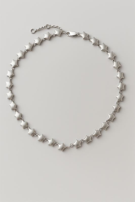 Collar Accesorio Estrellas Plateado