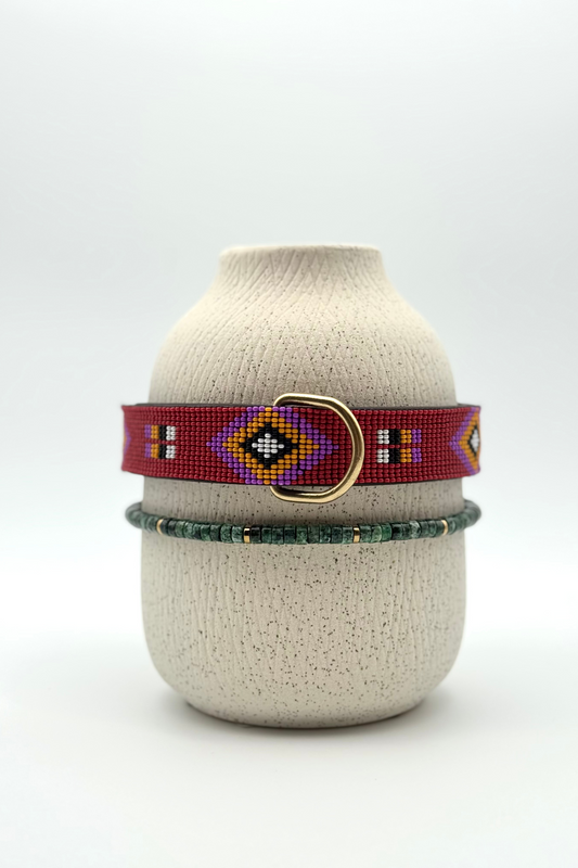 Pack - Collar Rojo + Piedra Verde