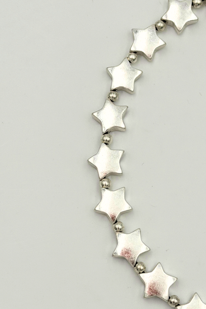 Collar Accesorio Estrellas Plateado