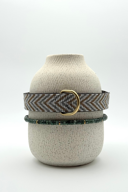Pack - Collar Blanco + Piedra Verde